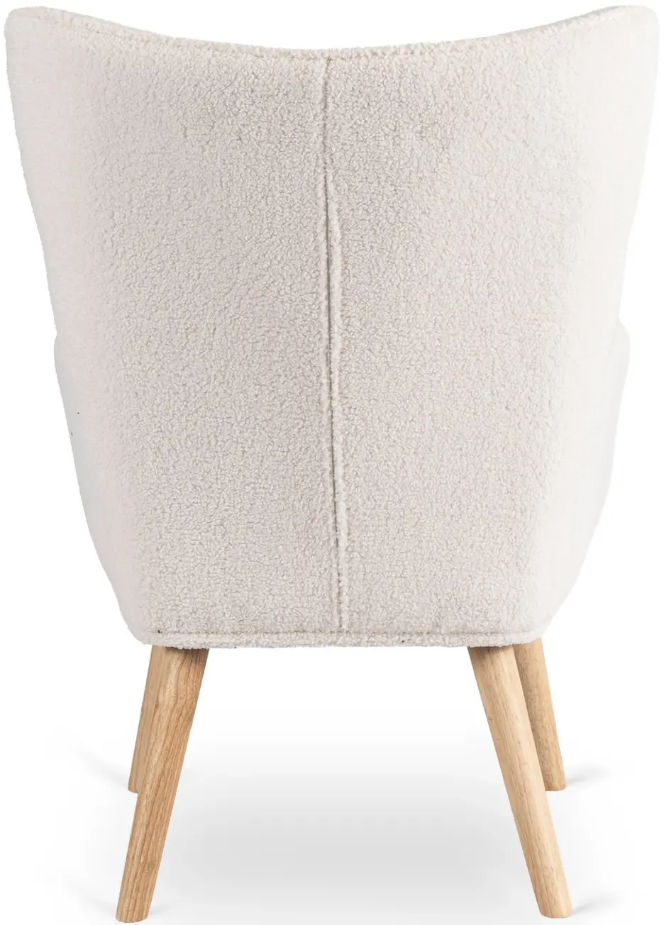 Fotoliu cu suport pentru picioare Mebel Elite Lozano (Cream/Natural) - 7