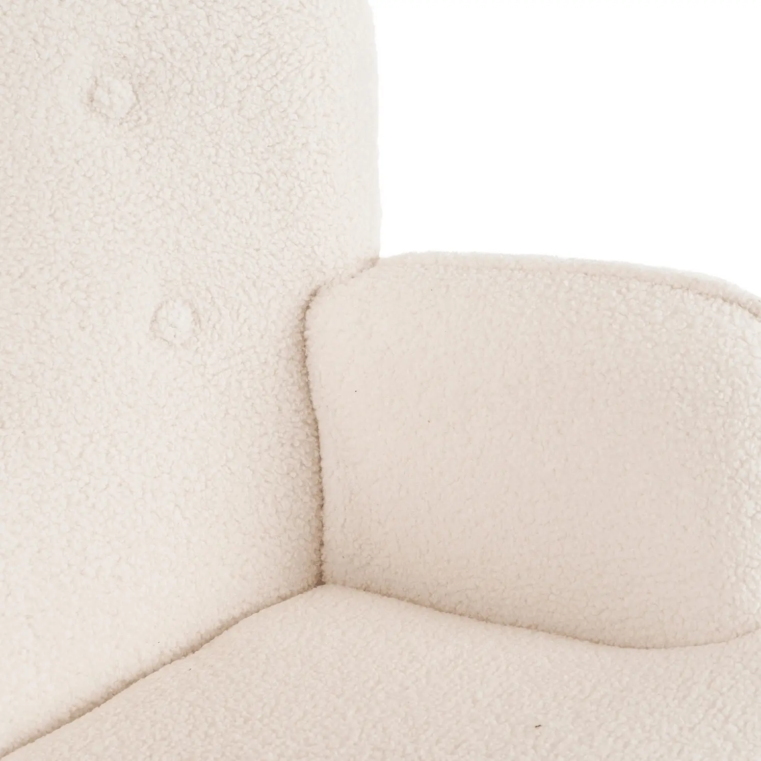 Fotoliu cu suport pentru picioare Mebel Elite Lozano (Cream/Natural) - 9