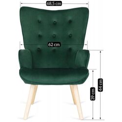 Fotoliu cu suport pentru picioare Mebel Elite Lozano (Green/Natural Oak) Thumb