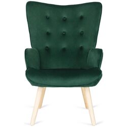 Fotoliu cu suport pentru picioare Mebel Elite Lozano (Green/Natural Oak) Thumb