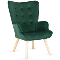 Fotoliu cu suport pentru picioare Mebel Elite Lozano (Green/Natural Oak) Thumb