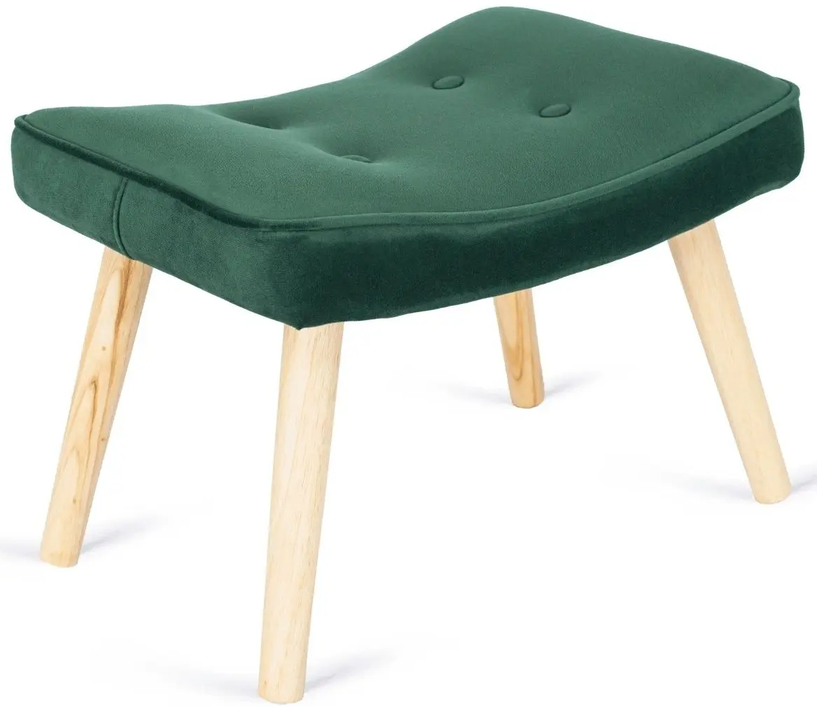 Fotoliu cu suport pentru picioare Mebel Elite Lozano (Green/Natural Oak) - 7