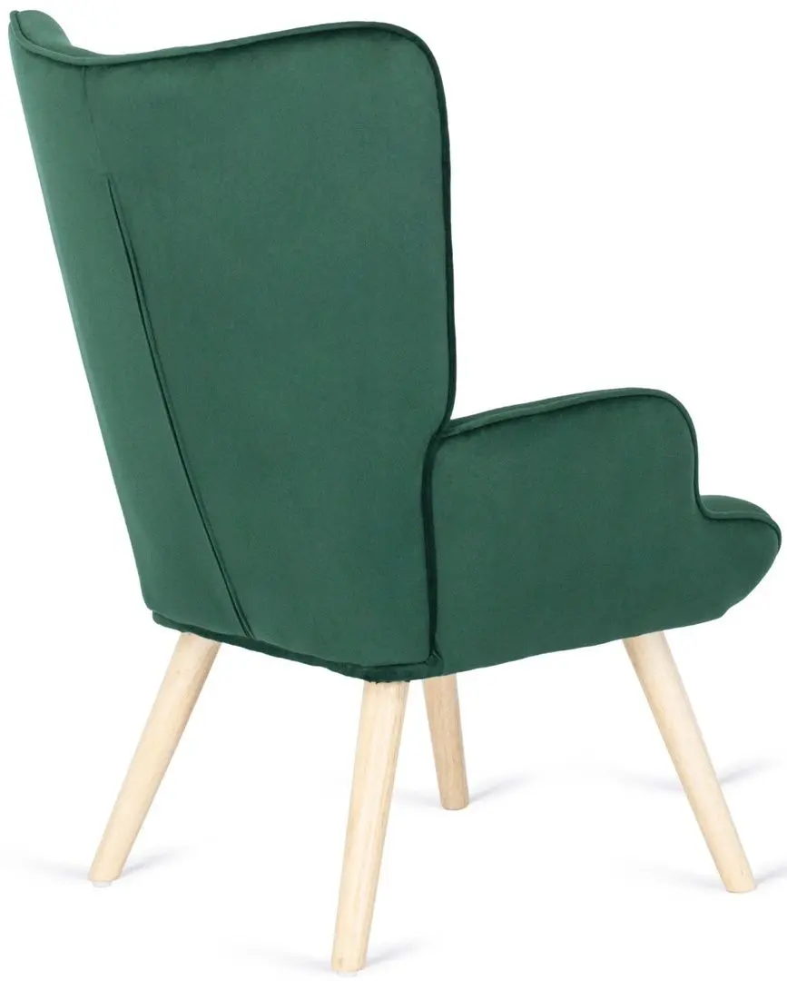 Fotoliu cu suport pentru picioare Mebel Elite Lozano (Green/Natural Oak) - 8