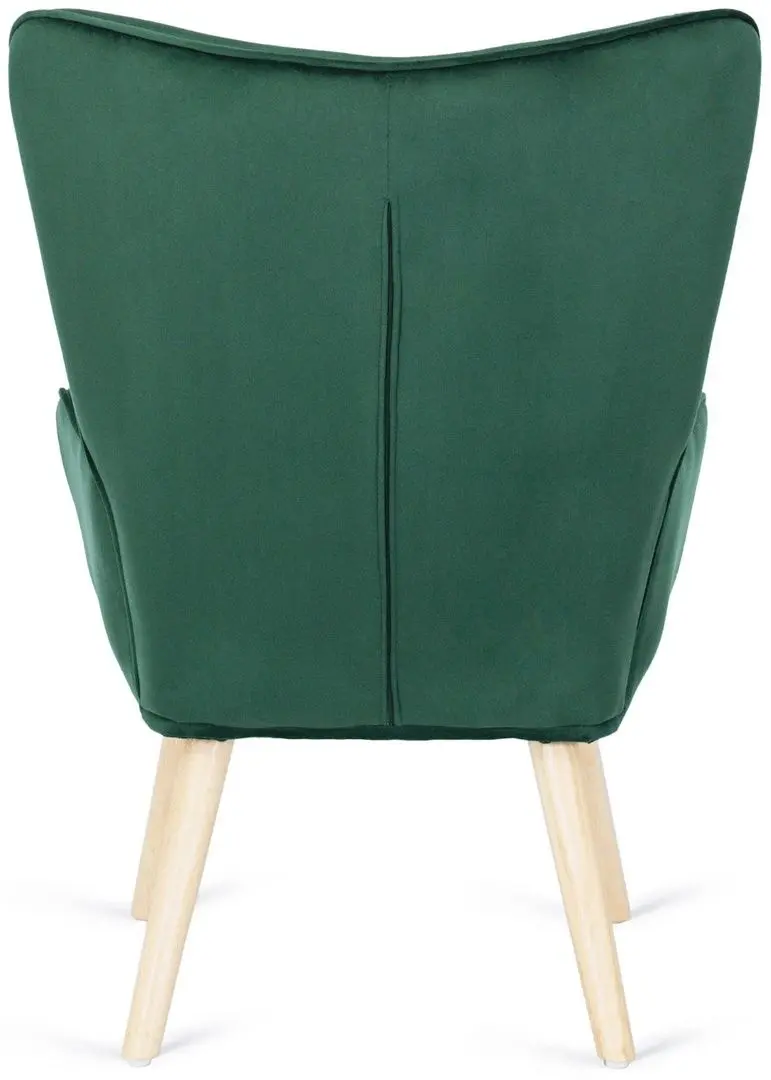 Fotoliu cu suport pentru picioare Mebel Elite Lozano (Green/Natural Oak) - 9