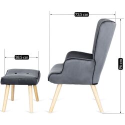 Кресло с подставкой для ног Mebel Elite Lozano (Grey) Thumb