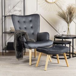 Кресло с подставкой для ног Mebel Elite Lozano (Grey)