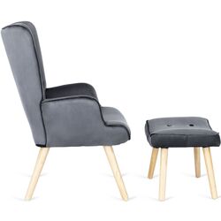 Кресло с подставкой для ног Mebel Elite Lozano (Grey) Thumb