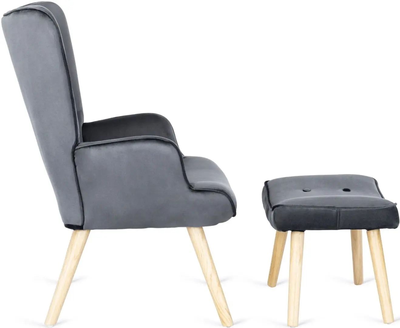 Кресло с подставкой для ног Mebel Elite Lozano (Grey)