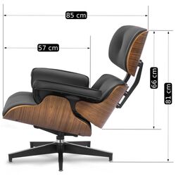 Fotoliu cu suport pentru picioare Mebel Elite Palermo (Black/Oak) Thumb