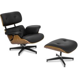 Fotoliu cu suport pentru picioare Mebel Elite Palermo (Black/Oak) Thumb