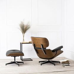 Fotoliu cu suport pentru picioare Mebel Elite Palermo (Black/Oak) Thumb