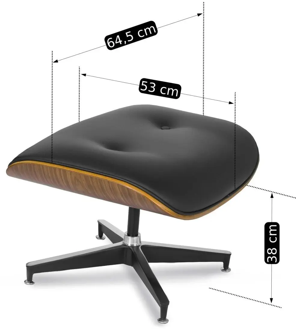 Fotoliu cu suport pentru picioare Mebel Elite Palermo (Black/Oak) - 15