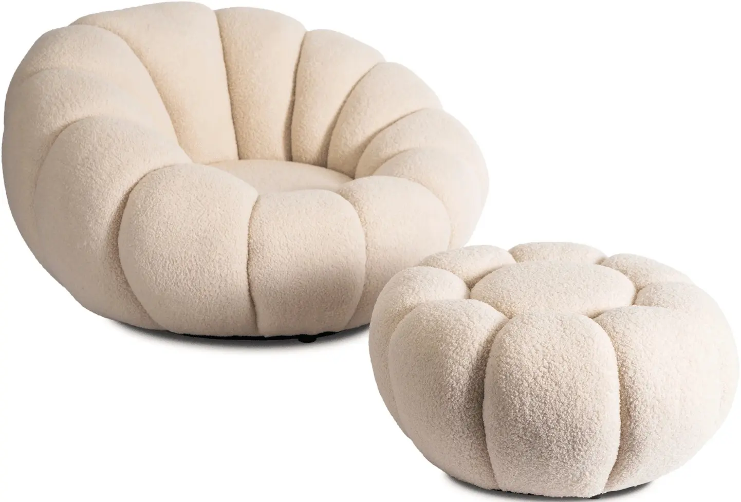 Fotoliu cu suport pentru picioare Mebel Elite Pettit (Beige) - 2