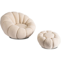 Fotoliu cu suport pentru picioare Mebel Elite Pettit (Beige) Thumb