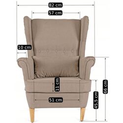 Кресло с пуфом Mebel Elite Evan 2 (Beige/Natural Oak) Thumb