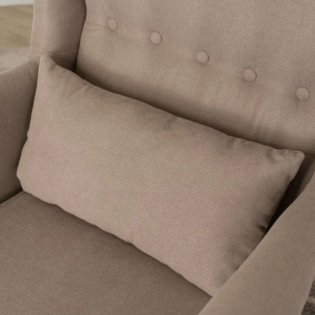 Кресло с пуфом Mebel Elite Evan 2 (Beige/Natural Oak) - 13