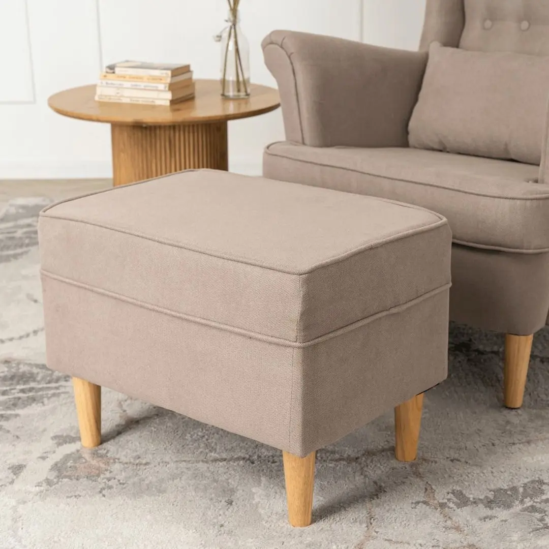 Кресло с пуфом Mebel Elite Evan 2 (Beige/Natural Oak) - 15