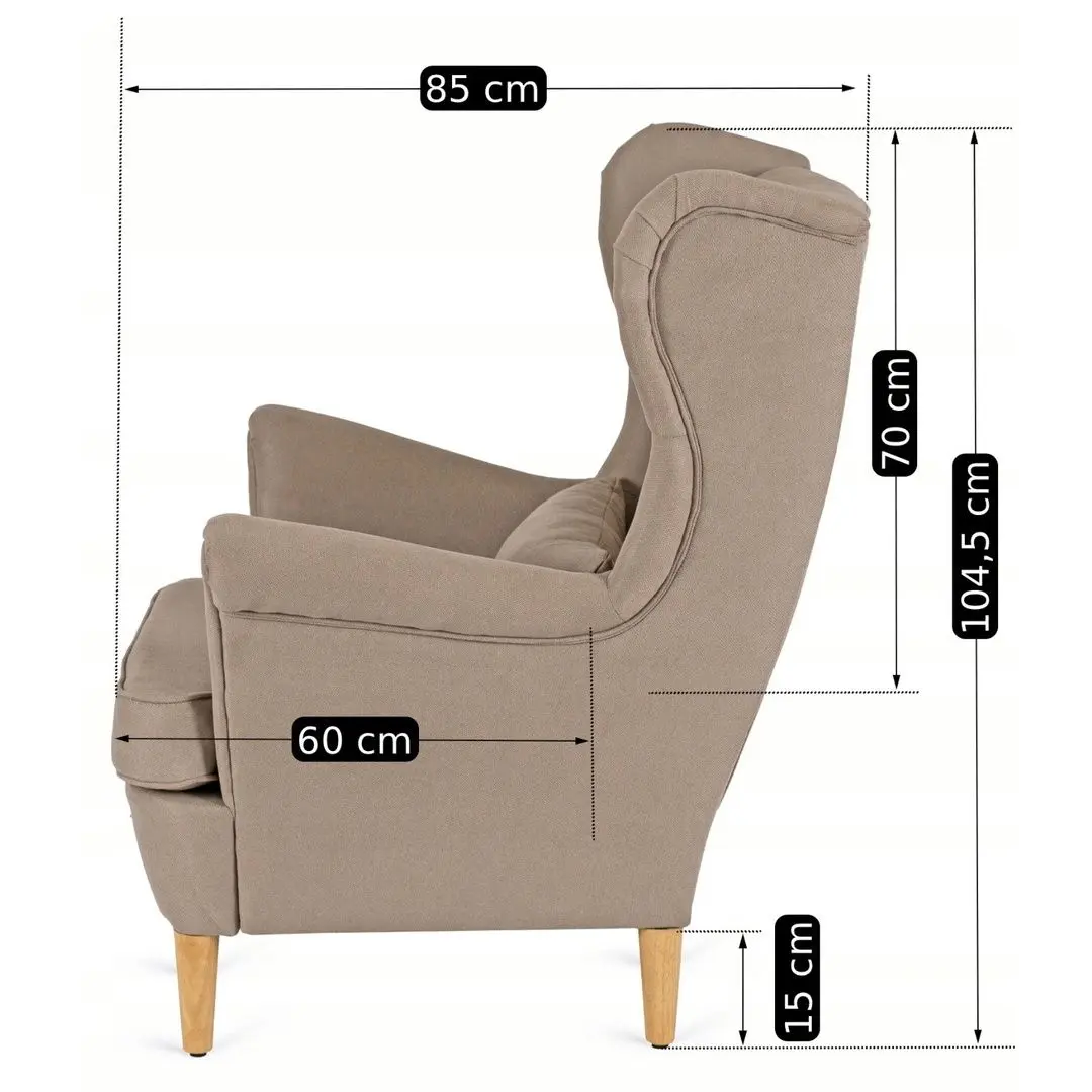 Кресло с пуфом Mebel Elite Evan 2 (Beige/Natural Oak) - 3