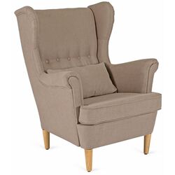 Кресло с пуфом Mebel Elite Evan 2 (Beige/Natural Oak) Thumb