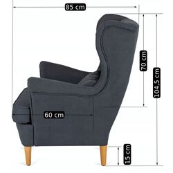 Fotoliu cu puf Mebel Elite Evan 2 (Grey/Natural Oak) Thumb