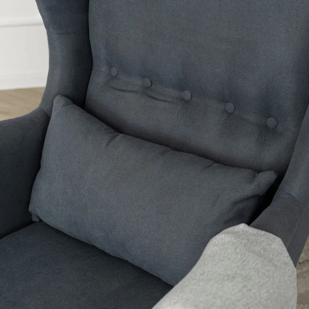 Fotoliu cu puf Mebel Elite Evan 2 (Grey/Natural Oak) - 11