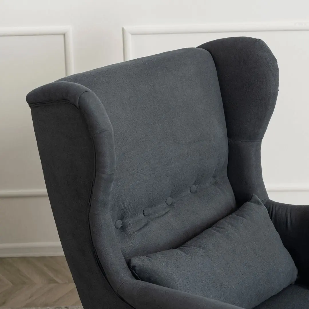 Fotoliu cu puf Mebel Elite Evan 2 (Grey/Natural Oak) - 15