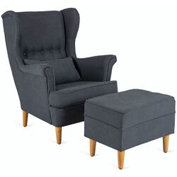 Fotoliu cu puf Mebel Elite Evan 2 (Grey/Natural Oak) Thumb