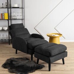 Кресло с пуфом Mebel Elite Henry (Black) Thumb