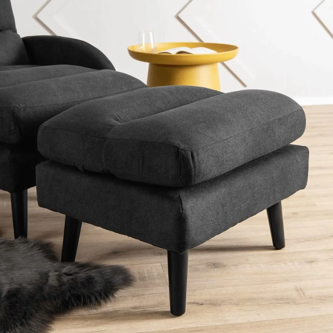 Кресло с пуфом Mebel Elite Henry (Black)