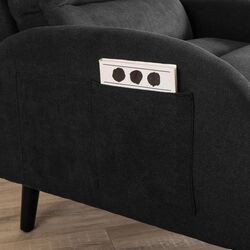 Кресло с пуфом Mebel Elite Henry (Black) Thumb