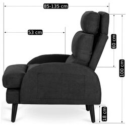 Кресло с пуфом Mebel Elite Henry (Black) Thumb