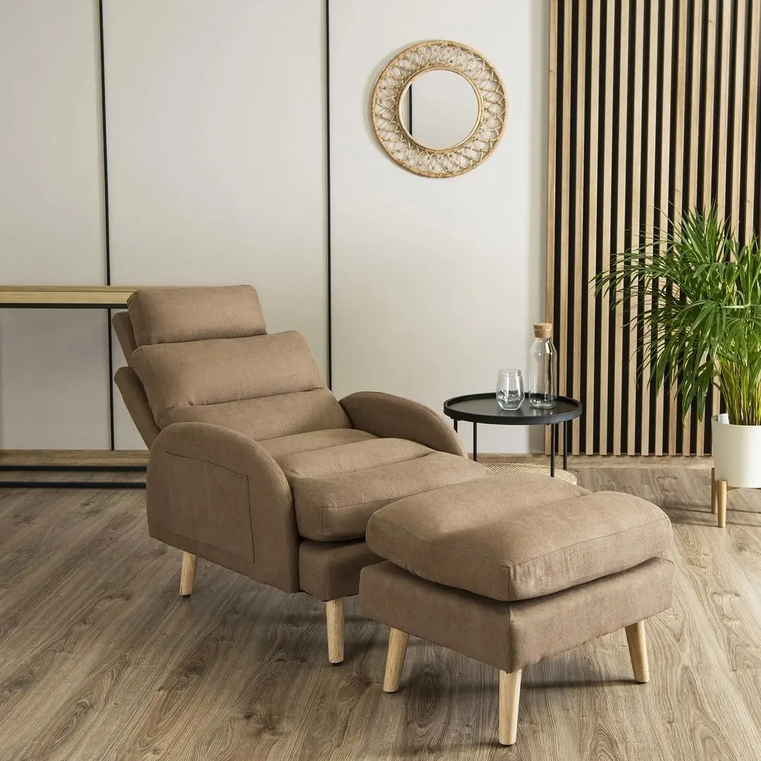 Кресло с пуфом Mebel Elite Henry (Brown/Beech) - 13