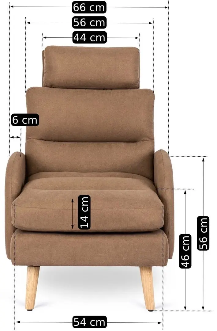 Кресло с пуфом Mebel Elite Henry (Brown/Beech) - 3