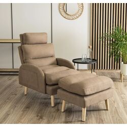 Fotoliu cu puf Mebel Elite Henry (Brown/Beech)