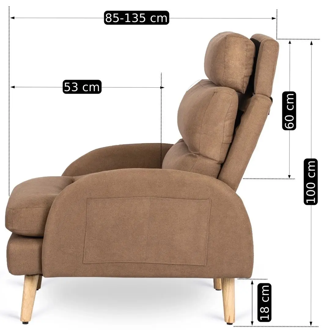 Кресло с пуфом Mebel Elite Henry (Brown/Beech) - 4