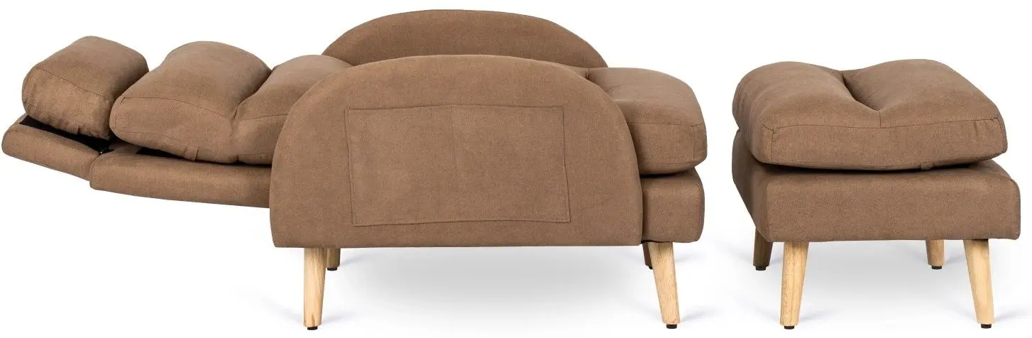 Кресло с пуфом Mebel Elite Henry (Brown/Beech) - 8