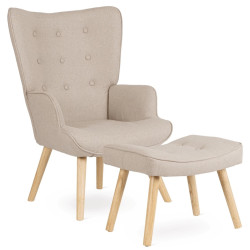 Кресло с пуфом Mebel Elite Lozano 2 (Beige) Thumb