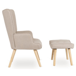 Кресло с пуфом Mebel Elite Lozano 2 (Beige) Thumb