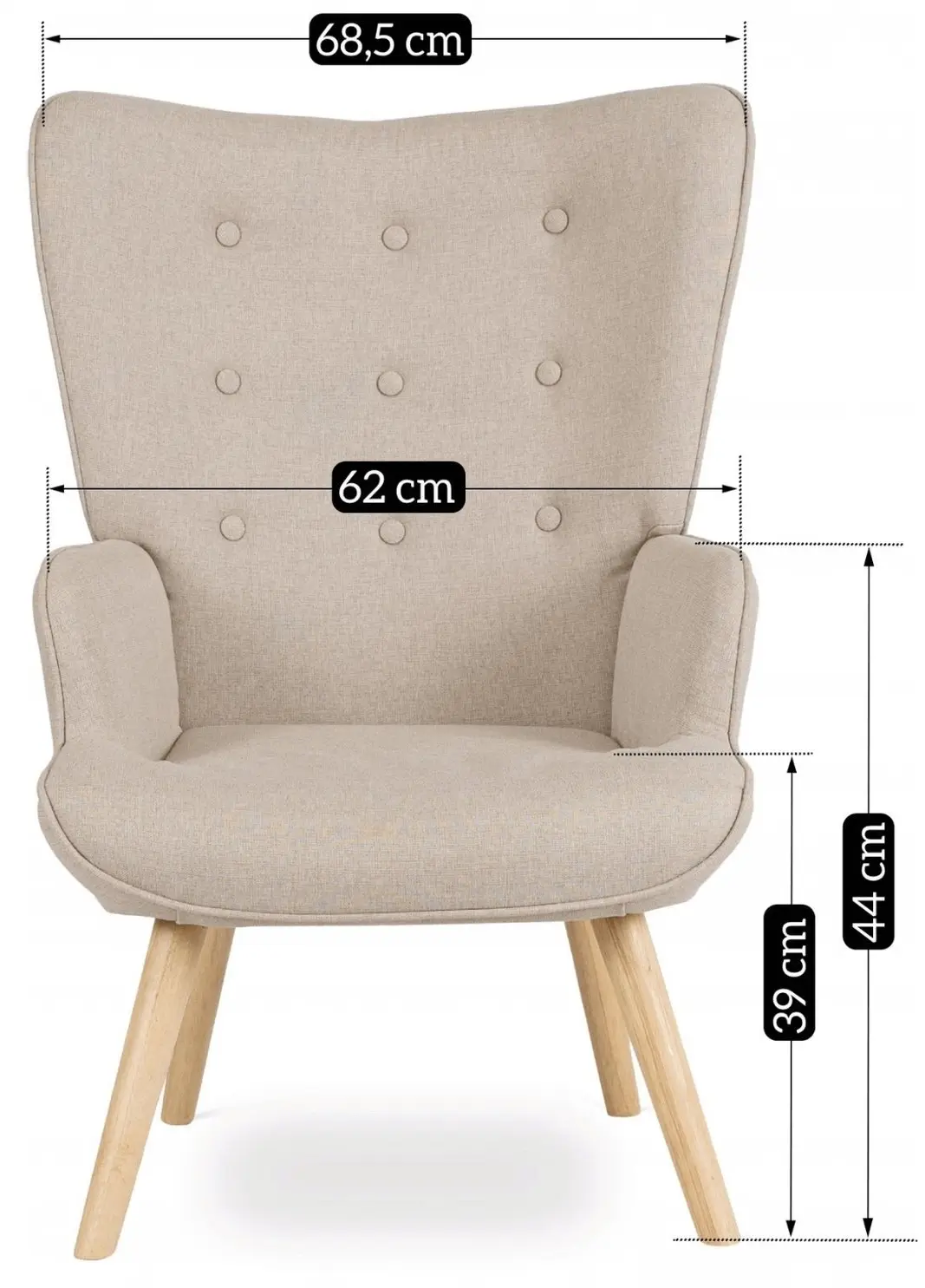 Кресло с пуфом Mebel Elite Lozano 2 (Beige)