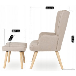 Кресло с пуфом Mebel Elite Lozano 2 (Beige) Thumb