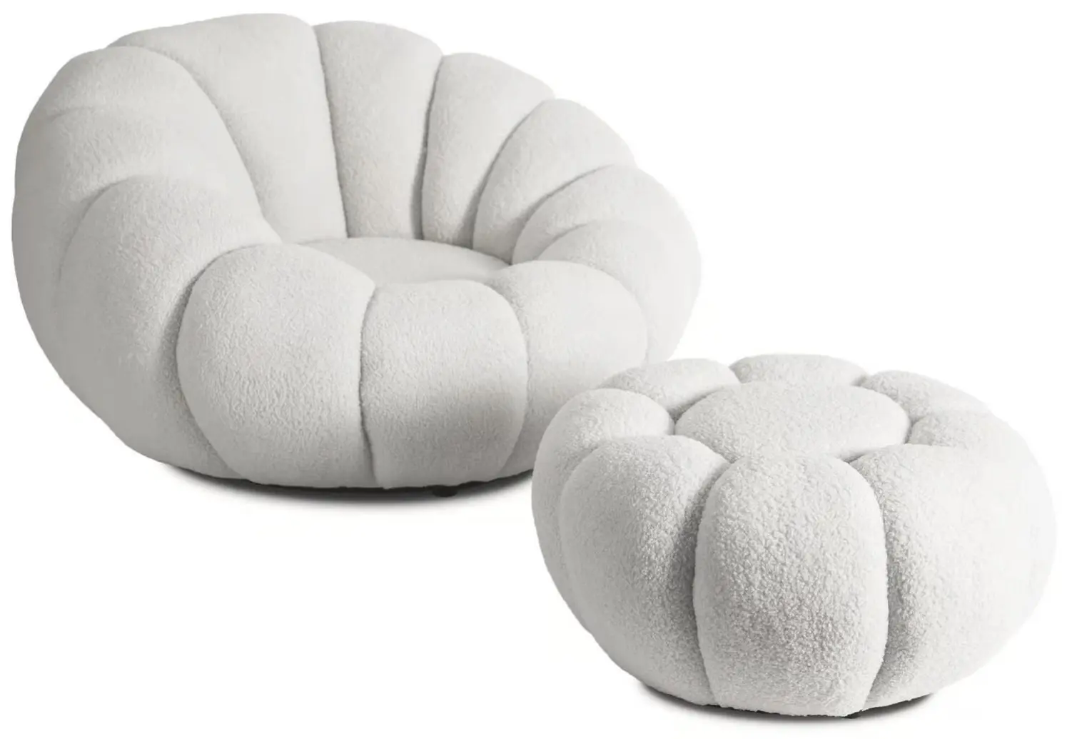 Кресло с пуфом Mebel Elite Pettit (Cream)