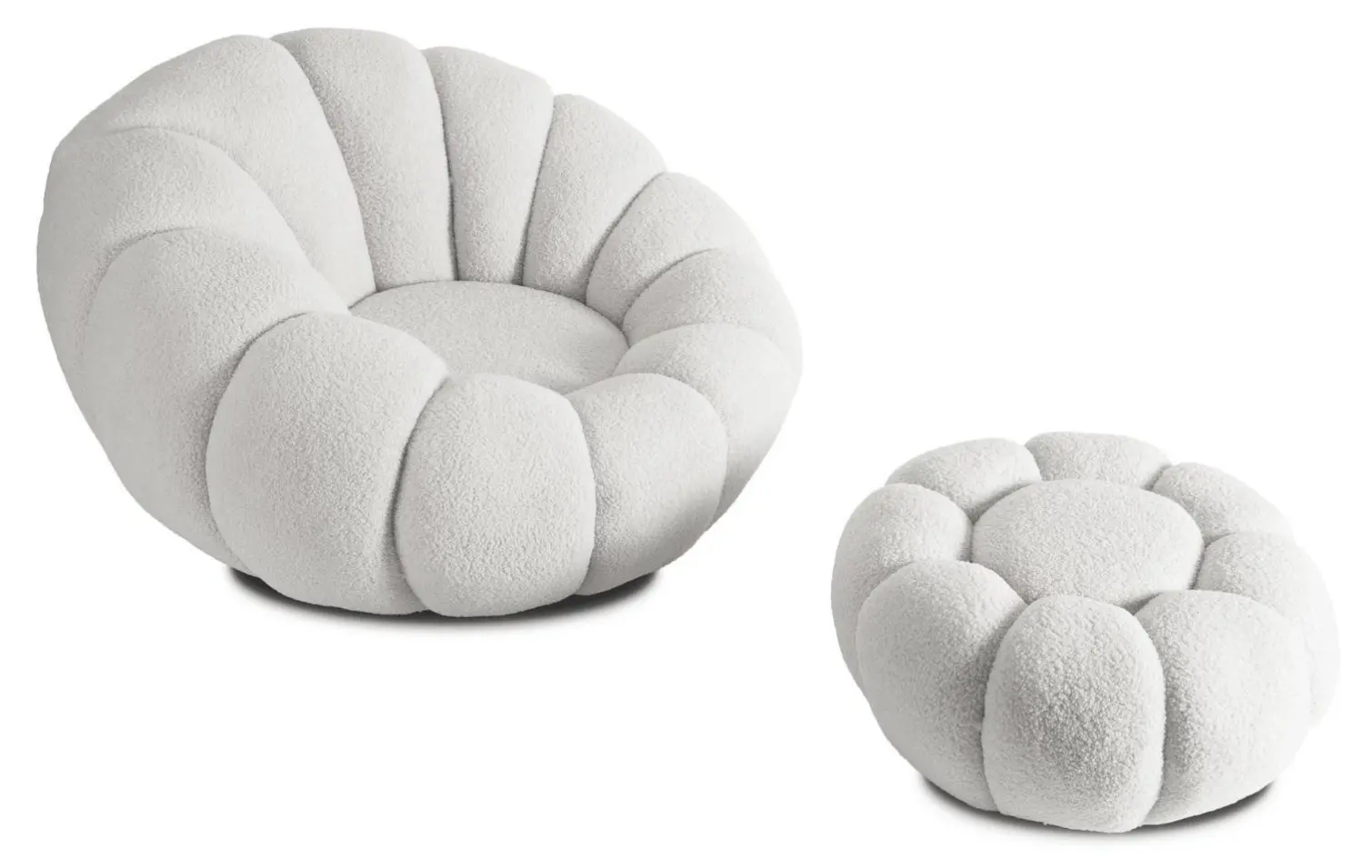 Кресло с пуфом Mebel Elite Pettit (Cream)