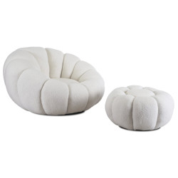 Кресло с пуфом Mebel Elite Pettit (Cream) Thumb