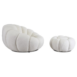 Кресло с пуфом Mebel Elite Pettit (Cream) Thumb