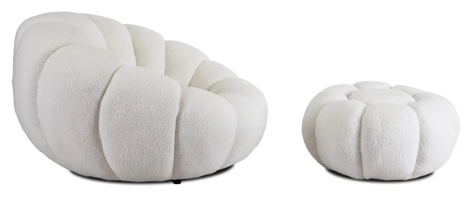 Кресло с пуфом Mebel Elite Pettit (Cream)