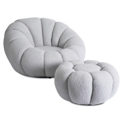 Кресло с пуфом Mebel Elite Pettit (Grey) Thumb