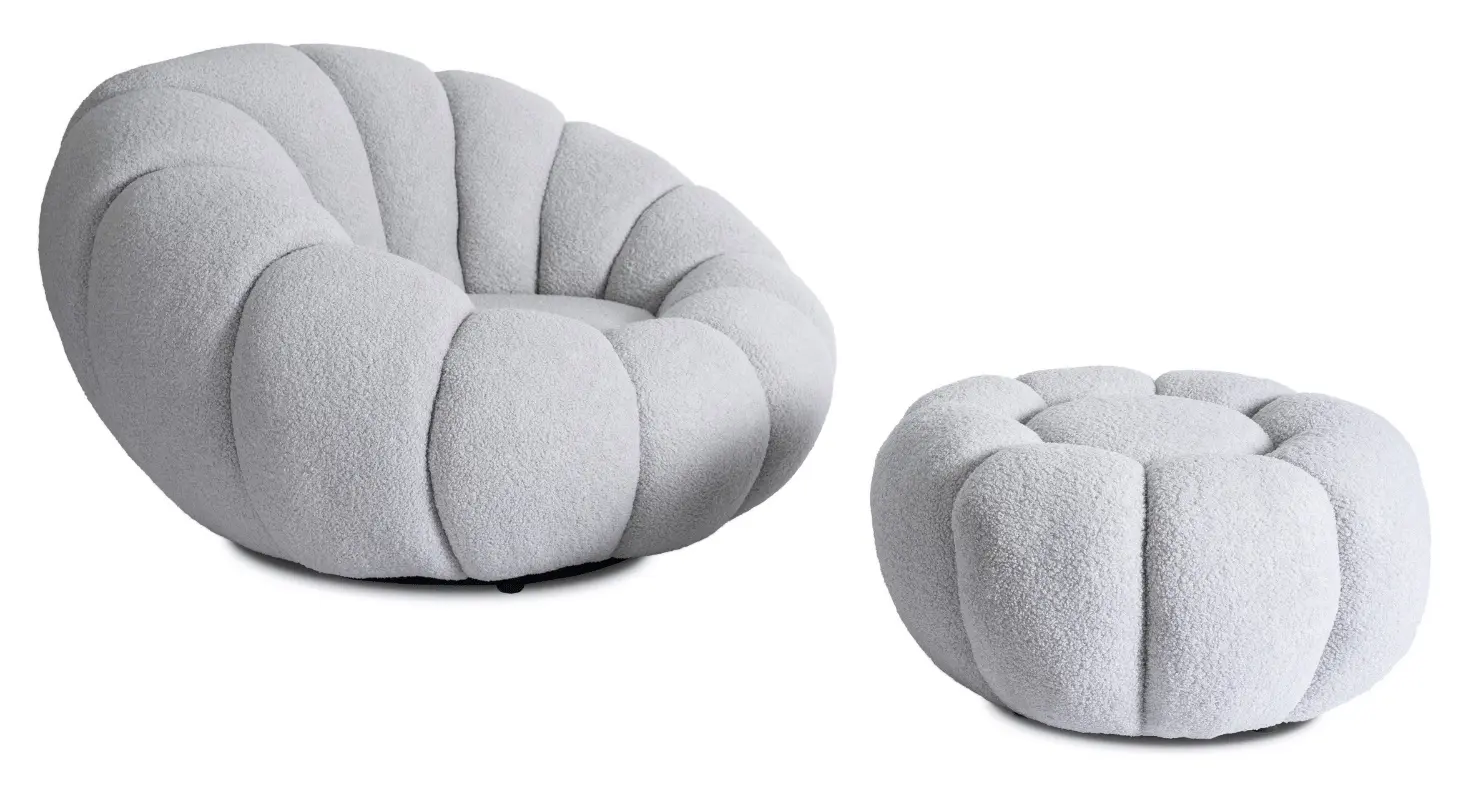 Кресло с пуфом Mebel Elite Pettit (Grey)