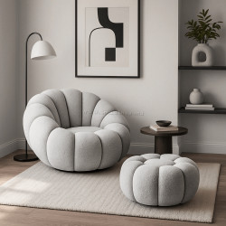 Fotoliu cu puf Mebel Elite Pettit (Grey)