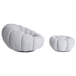 Кресло с пуфом Mebel Elite Pettit (Grey) Thumb