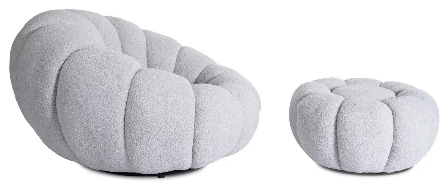 Кресло с пуфом Mebel Elite Pettit (Grey)